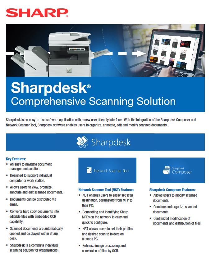 Sharp, Sharpdesk, scanning solution, South Mississippi Business Machines