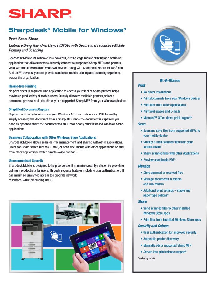 Sharpdesk, Mobile For Windows, sharp, South Mississippi Business Machines